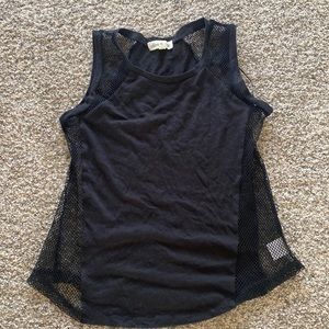 Women’s tank top by Olive & Oak, XS.  Black fabric and black mesh